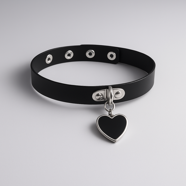 Black Heart Leash Choker