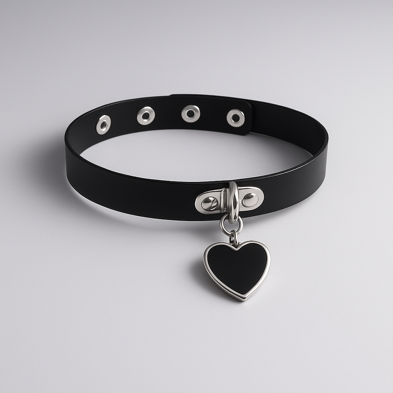 Black Heart Leash Choker
