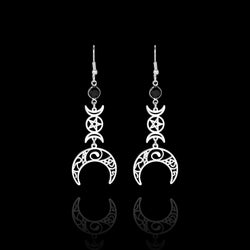 Crescent Pentagram Earrings