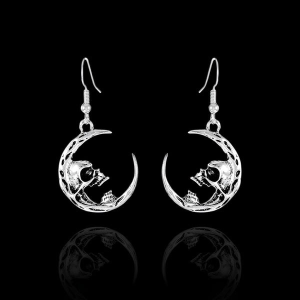Skull Moon Earrings