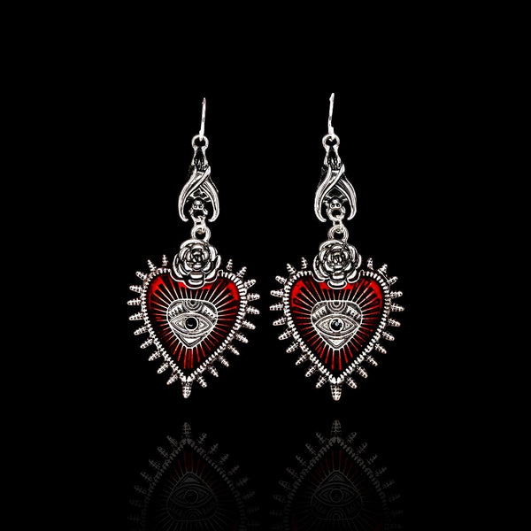 Blood Rose Earrings