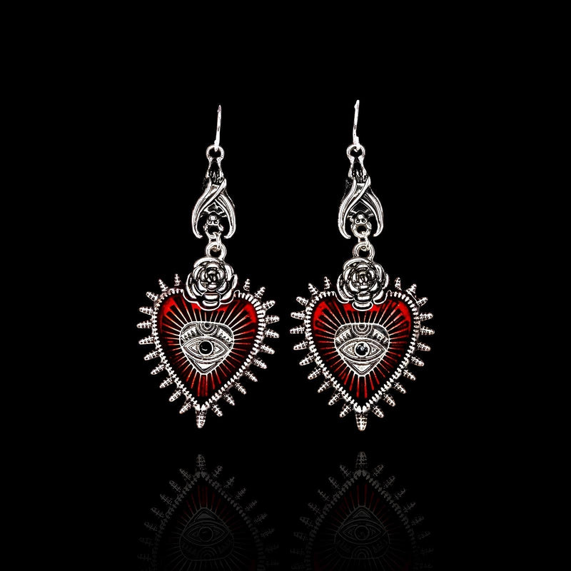 Blood Rose Earrings