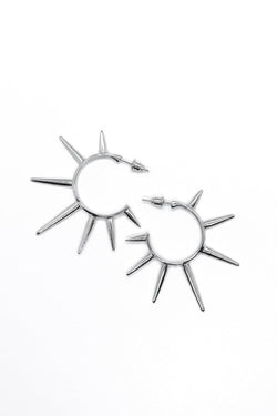 Hoop Earrings with Spiked Studs
