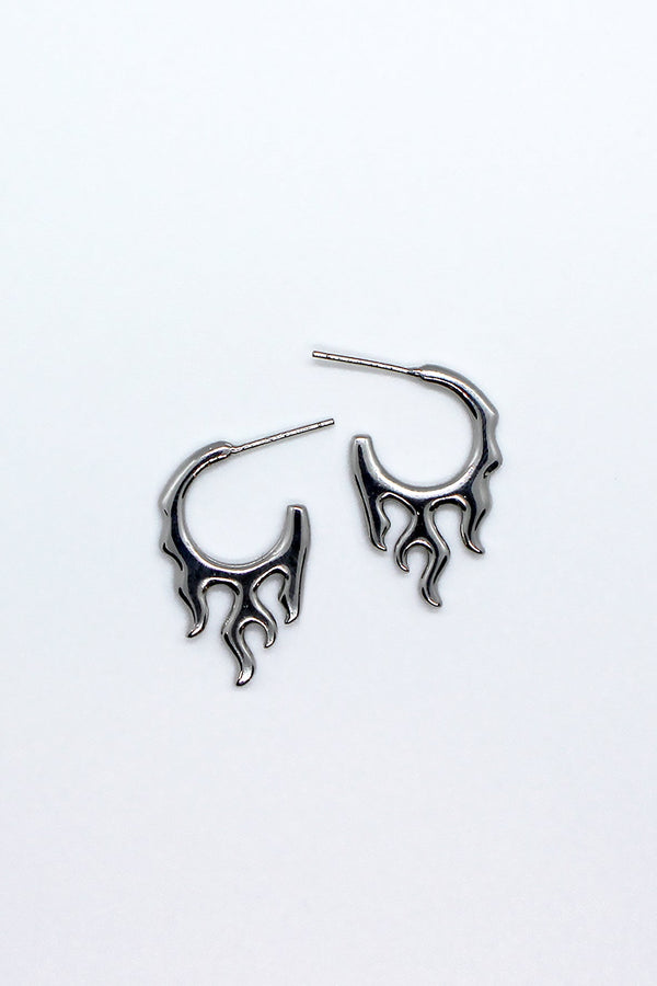 Fire Flames Mini Hoop Earrings