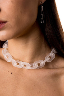 White Matt Chain Necklace