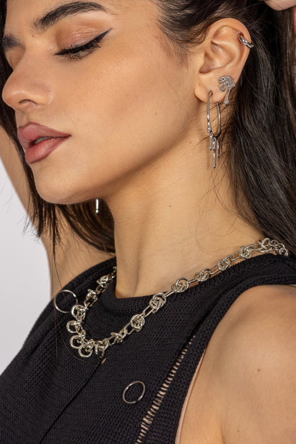 Drain You Circular Metal Earrings