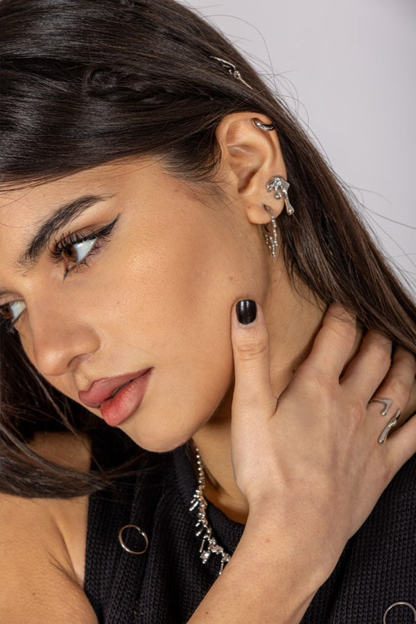 Fire Flames Mini Hoop Earrings